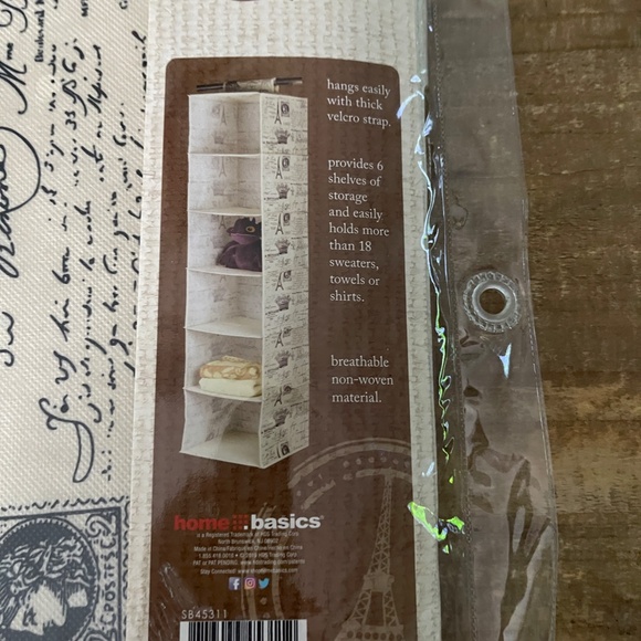 Home Basics 6 Shelf Hanging Closet Organizer "Adore Paris" - Picture 6 of 6